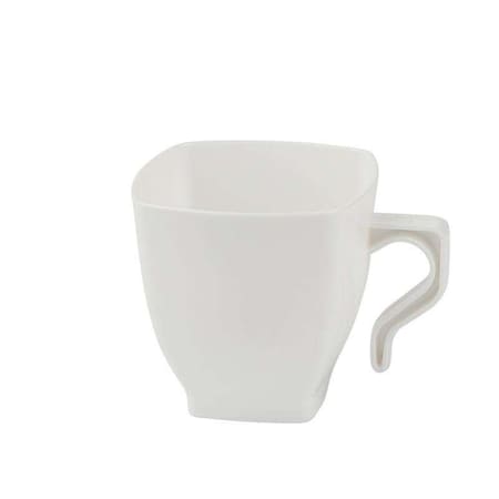 Smarty Had A Party 2 oz. White Square Plastic Mini Coffee Tea Cups (240 Cups), 240PK 6937W-CASE